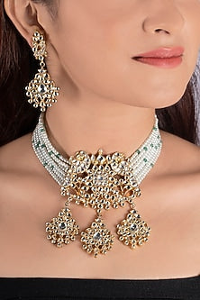 Gold Plated Jadtar Choker Necklace Set