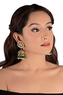 Gold Plated Jadtar & Pearls Choker Necklace Set