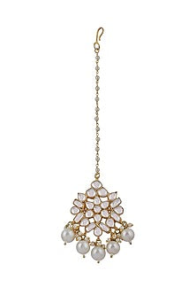 Gold Plated Pearl & Jadtar Maangtikka