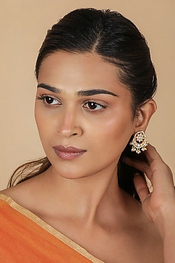 Gold Plated Pearl Stud Earrings