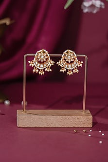 Gold Plated Pearl Stud Earrings