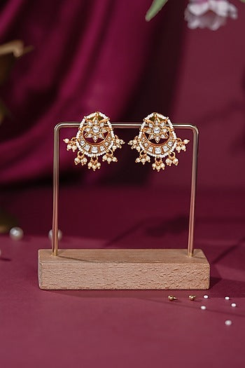 Gold Plated Pearl Stud Earrings