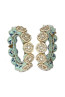 Gold Plated Jadtar Stone Bracelet