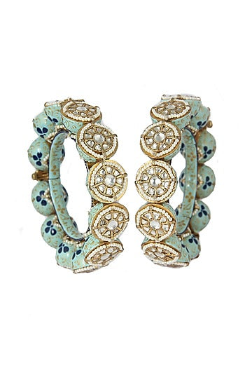Gold Plated Jadtar Stone Bracelet