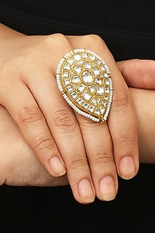 Gold Plated Moti Ring