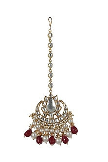 Gold Plated Beaded Maang Tikka