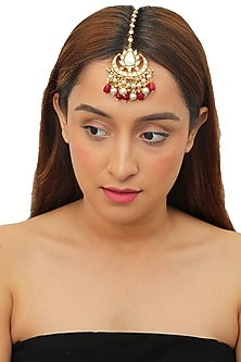 Gold Plated Beaded Maang Tikka
