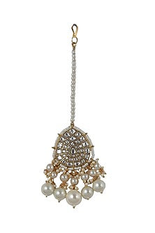Gold Plated Pearl Maang Tikka