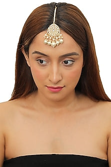 Gold Plated Pearl Maang Tikka
