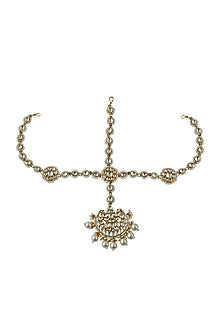 Gold Plated Pearl Maang Tikka
