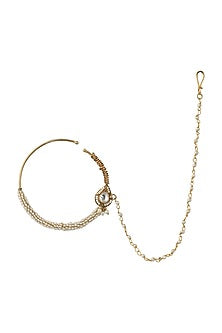 Gold Plated Pearl Nath