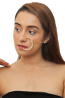 Gold Plated Pearl Nath