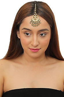 Gold Plated Pearl Maang Tikka