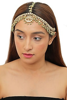 Gold Plated Jadtar Stones Maang Patti