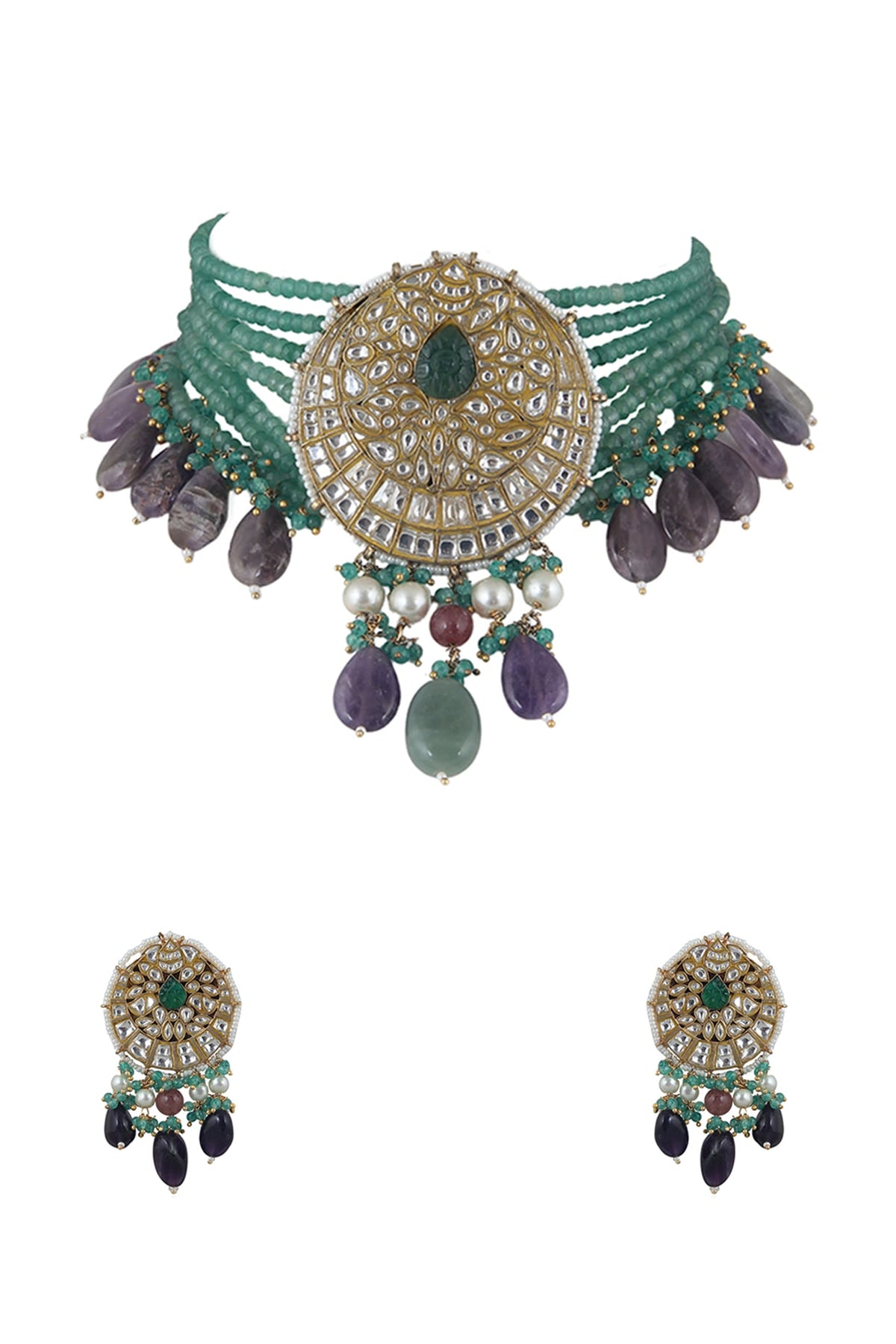 Gold Plated Beaded Necklace Set