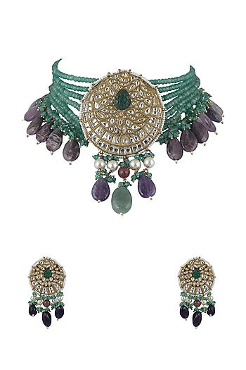 Gold Plated Beaded Necklace Set