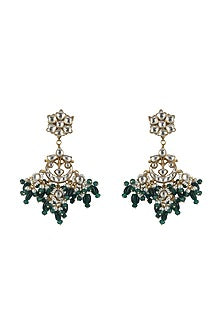 Gold Plated Jadtar Stone Earrings