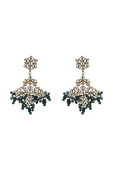 Gold Plated Jadtar Stone Earrings