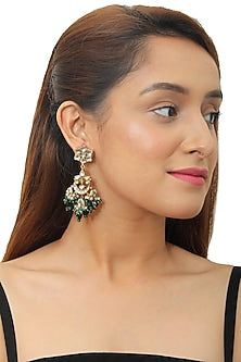 Gold Plated Jadtar Stone Earrings