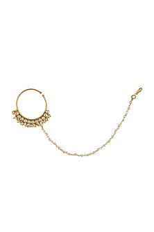 Gold Plated Jadtar & Pearl Handcrafted Nath