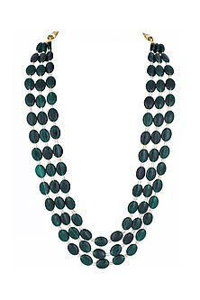 Green Emerald Beaded Layered Mala