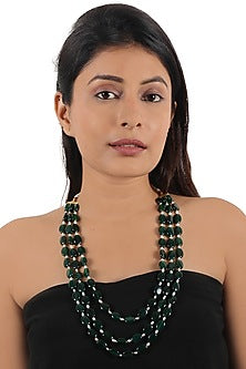 Green Emerald Beaded Layered Mala