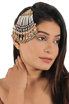 Gold Plated Jadtar & Pearl Meenakari Pasa