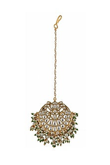 Gold Plated Jadtar & Pearl Maangtikka