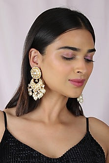 Gold Finish Kundan Polki Choker Necklace Set