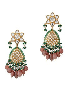 Gold Finish Jadau & Pearl Rajwadi Long Necklace Set