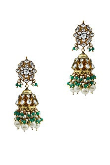 Gold Finish Jadau & Pearl Choker Necklace Set