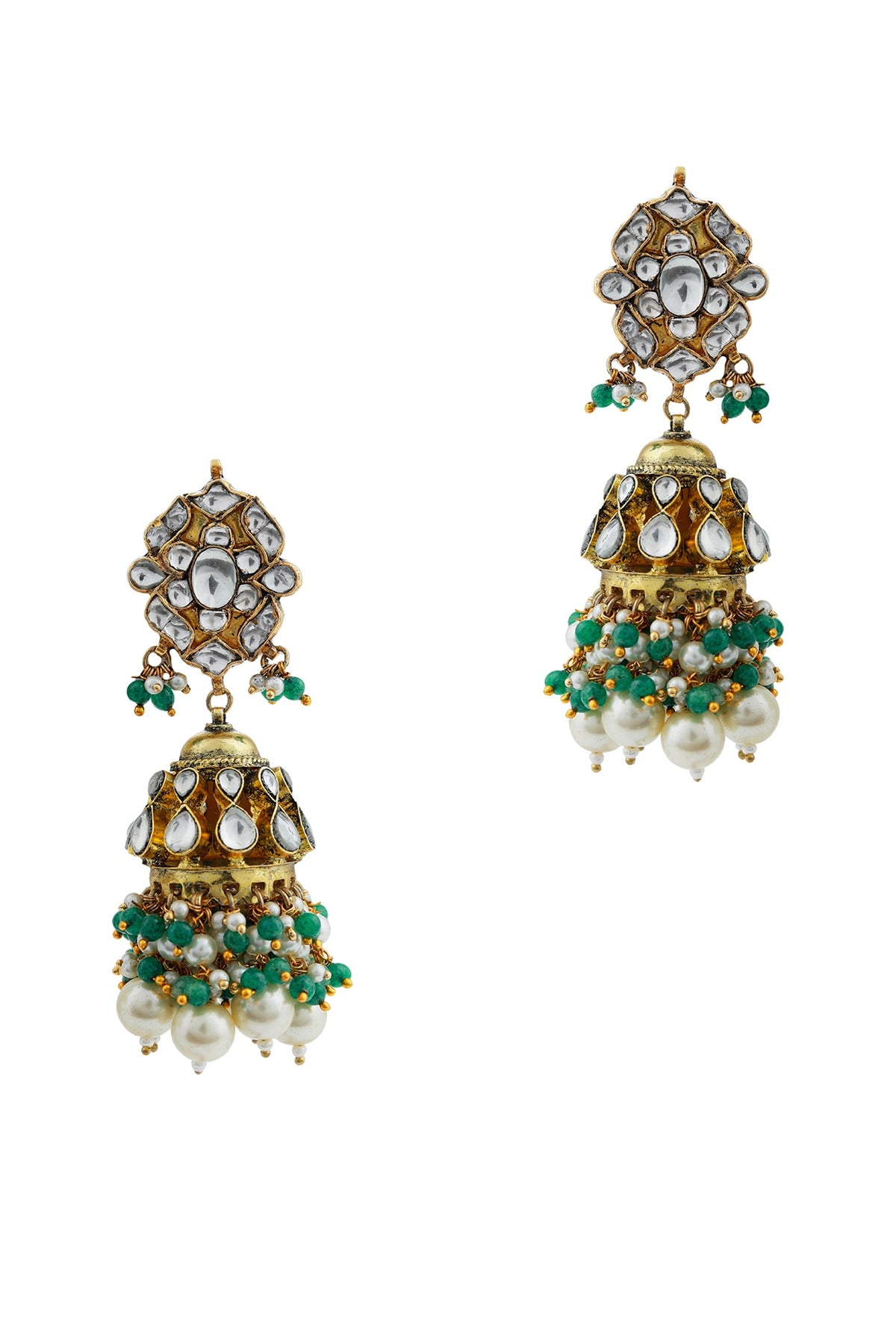 Gold Finish Jadau & Pearl Choker Necklace Set