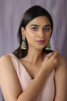 Gold Finish Jadau & Pearl Choker Necklace Set