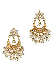 Gold Finish Jadau & Pearl Choker Necklace Set
