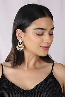 Gold Finish Jadau & Pearl Choker Necklace Set
