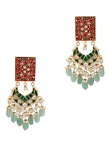Gold Finish Jadau & Pearl Choker Necklace Set