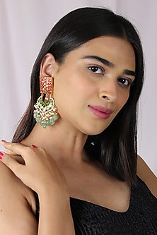 Gold Finish Jadau & Pearl Choker Necklace Set