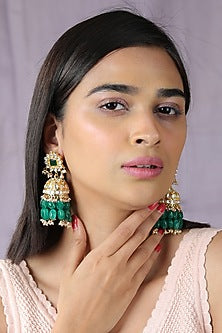 Gold Finish Jadau & Pearl Choker Necklace Set