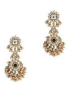 Gold Finish Jadau & Pearl Necklace Set