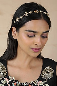 Gold Finish Jadau & Glass Beaded Mathapatti