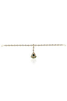 Gold Finish Jadau & Pearl Mathapatti