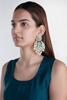 Gold Plated Pearl Drop Chandbali Earrings