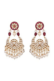 Gold Plated Pearl Chandbali Earrings