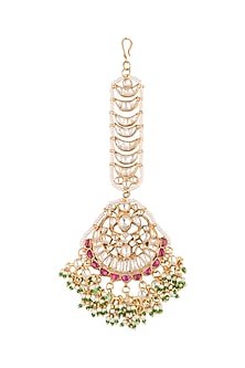 Gold Plated Jadtar Stone Bridal Maang Tikka