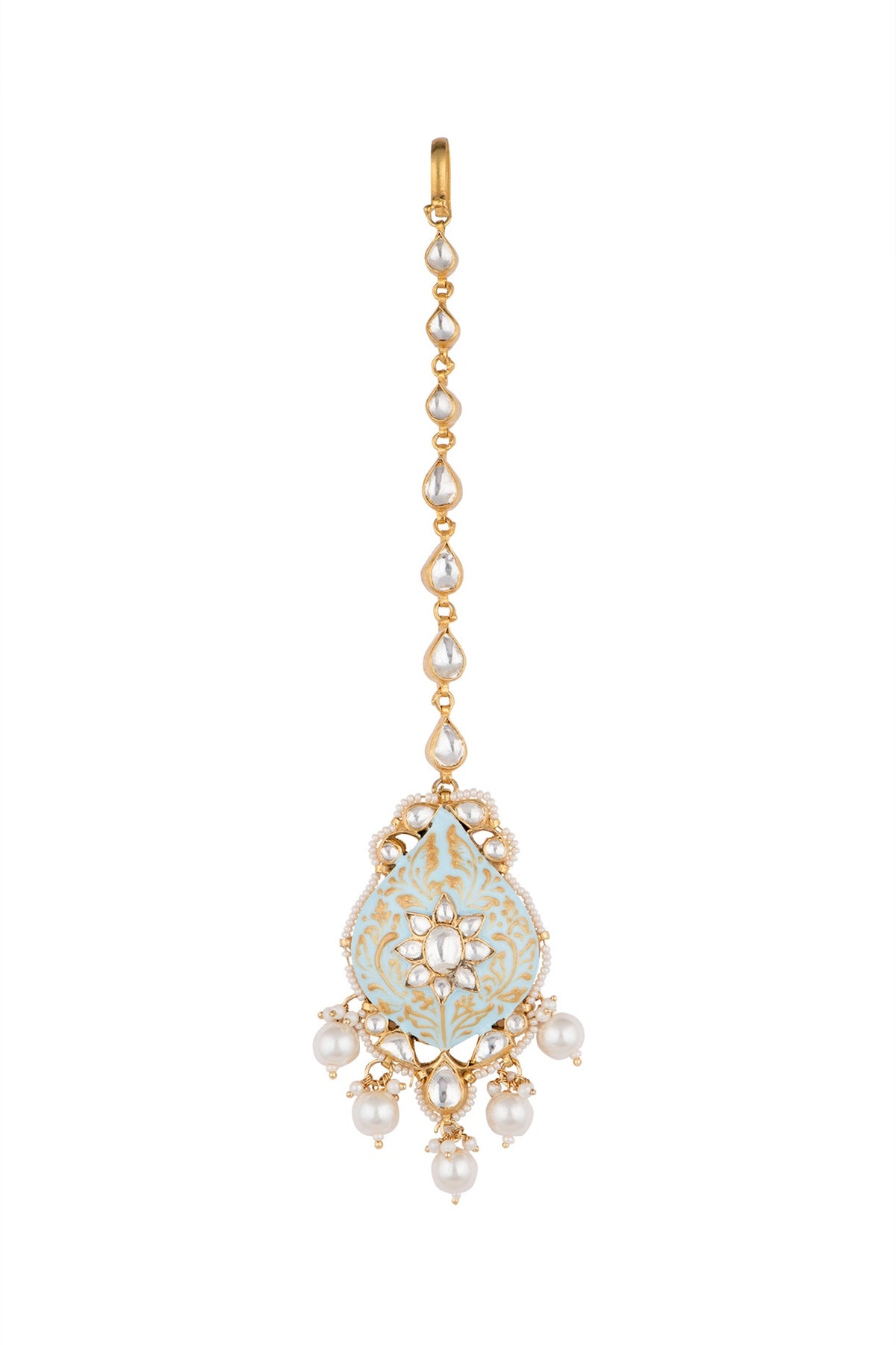 Gold Plated Meenakari Beaded Maang Tikka