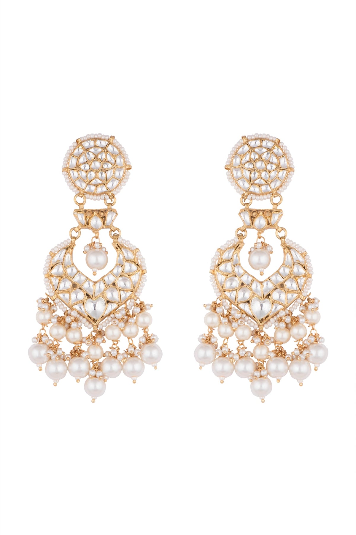 Gold Plated Layered Pearl Earrings