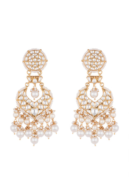 Gold Plated Layered Pearl Earrings