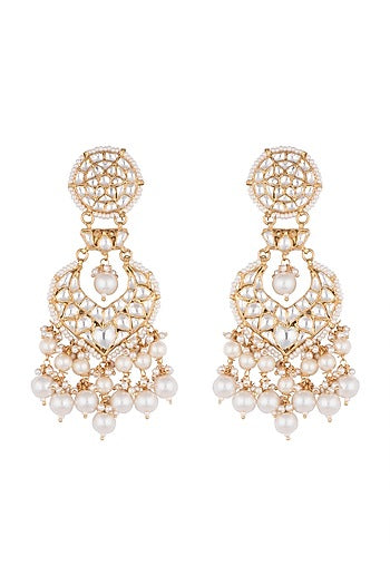 Gold Plated Layered Pearl Earrings