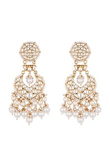 Gold Plated Layered Pearl Earrings