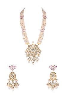 Gold Plated Meenakari Pendant Necklace Set